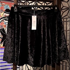 Black Velvety Skater Skirt, elastic waistband  NWT Sz XL